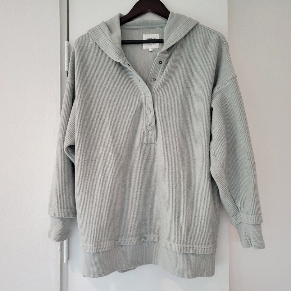 Aerie Ribbed Sweatshirt Hoodie S